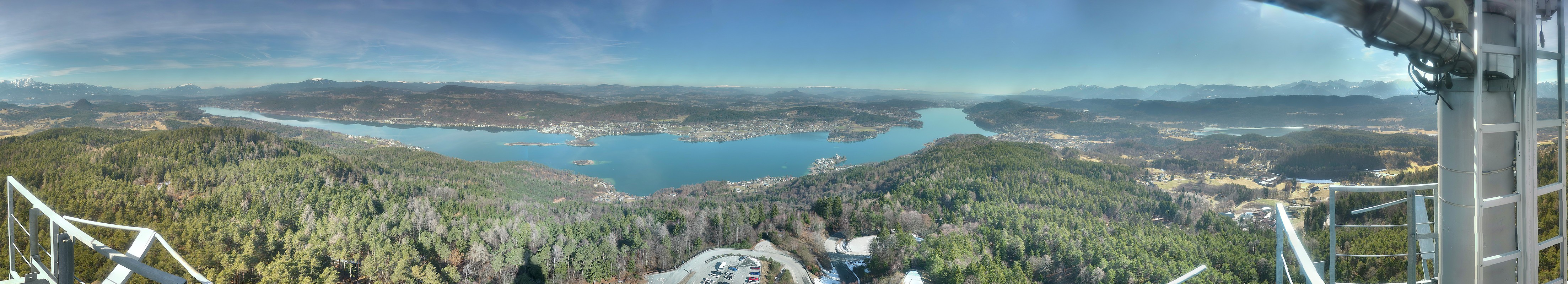 Archiv Foto Webcam Aussichtsturm Pyramidenkogel - Blick auf den Wörthersee