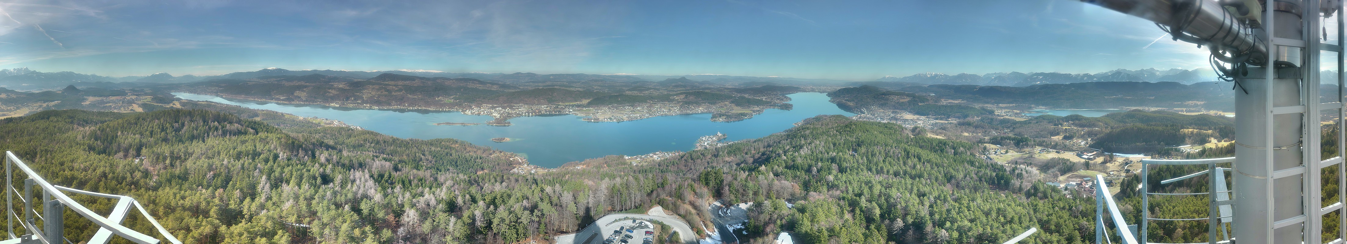 Archiv Foto Webcam Aussichtsturm Pyramidenkogel - Blick auf den Wörthersee