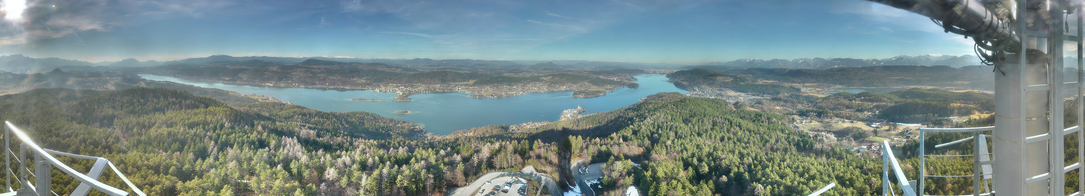 Archiv Foto Webcam Aussichtsturm Pyramidenkogel - Blick auf den Wörthersee