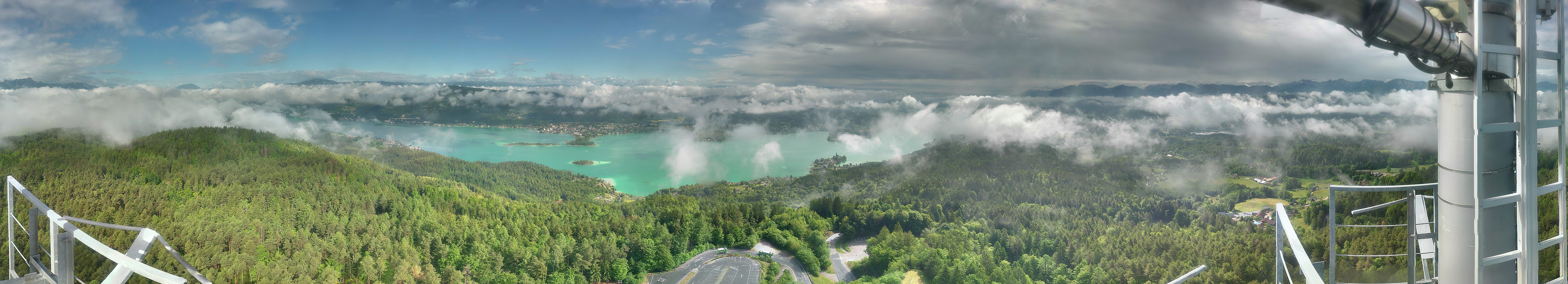 Archiv Foto Webcam Aussichtsturm Pyramidenkogel - Blick auf den Wörthersee