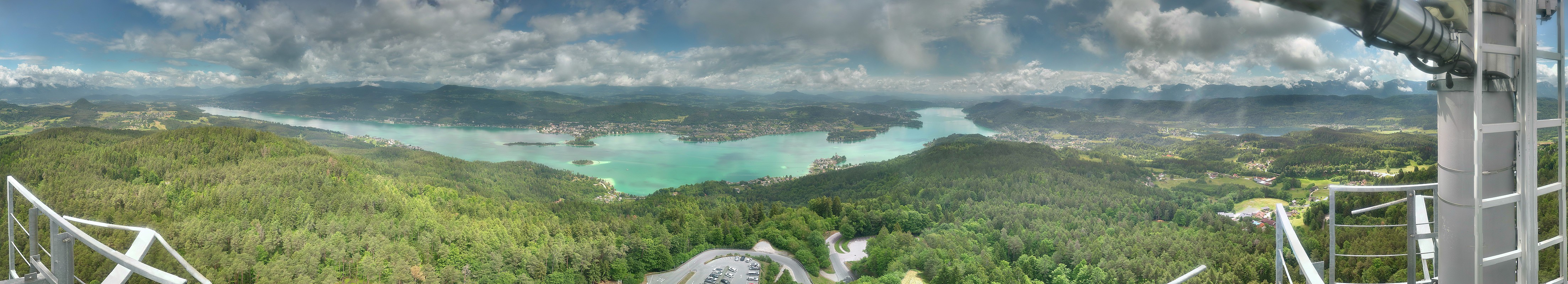 Archiv Foto Webcam Aussichtsturm Pyramidenkogel - Blick auf den Wörthersee