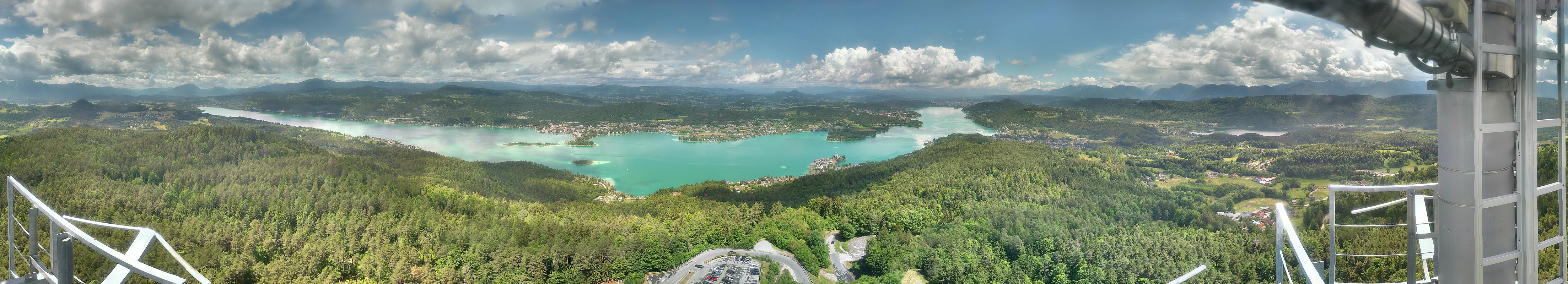 Archiv Foto Webcam Aussichtsturm Pyramidenkogel - Blick auf den Wörthersee