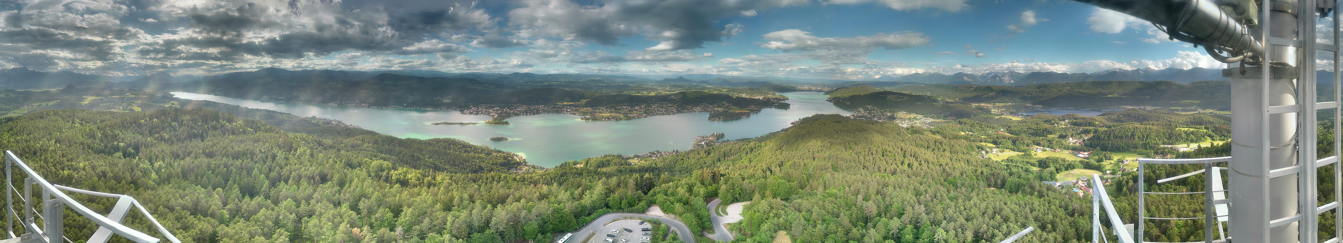 Archiv Foto Webcam Aussichtsturm Pyramidenkogel - Blick auf den Wörthersee