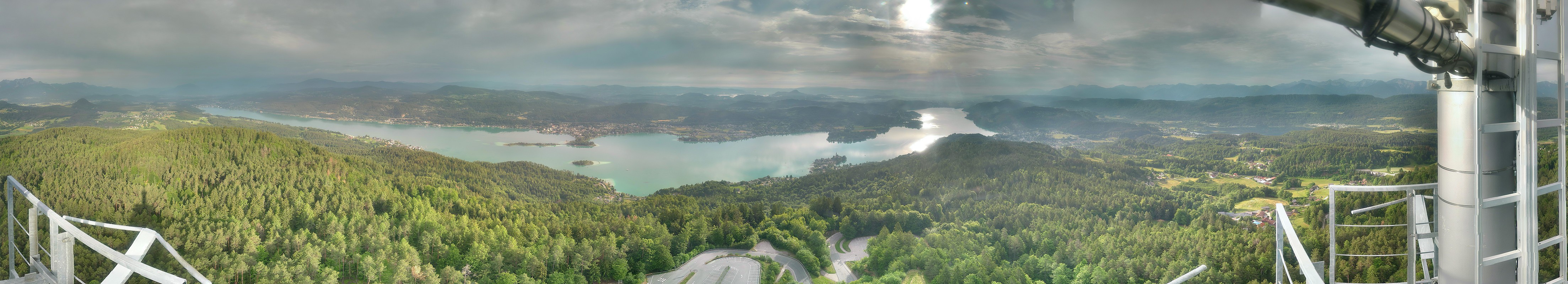 Archiv Foto Webcam Aussichtsturm Pyramidenkogel - Blick auf den Wörthersee