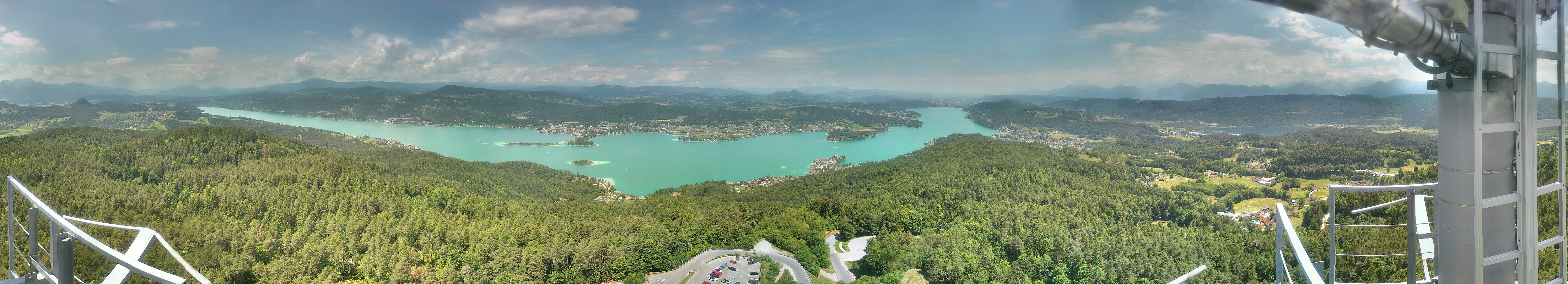 Archiv Foto Webcam Aussichtsturm Pyramidenkogel - Blick auf den Wörthersee