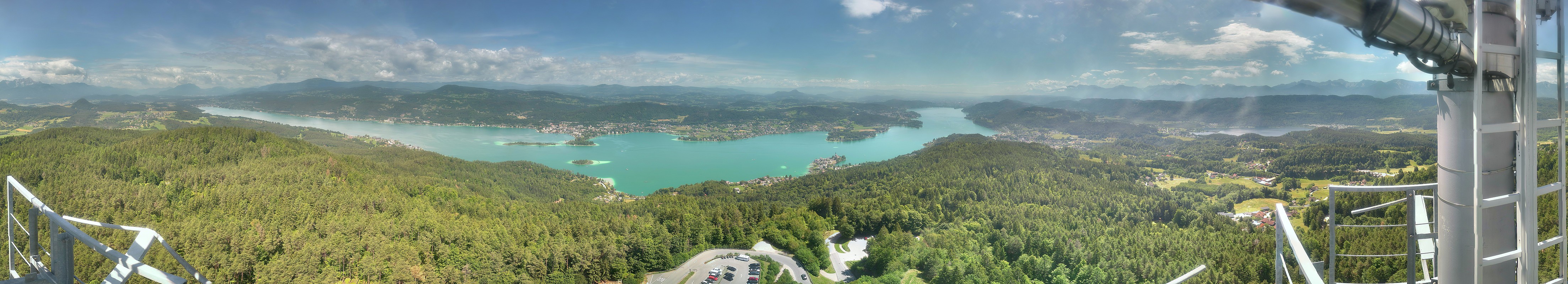 Archiv Foto Webcam Aussichtsturm Pyramidenkogel - Blick auf den Wörthersee