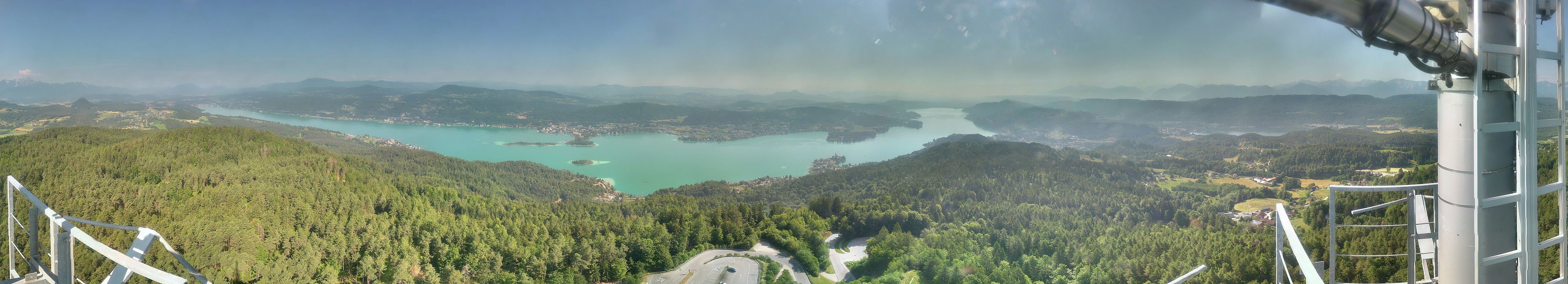 Archiv Foto Webcam Aussichtsturm Pyramidenkogel - Blick auf den Wörthersee