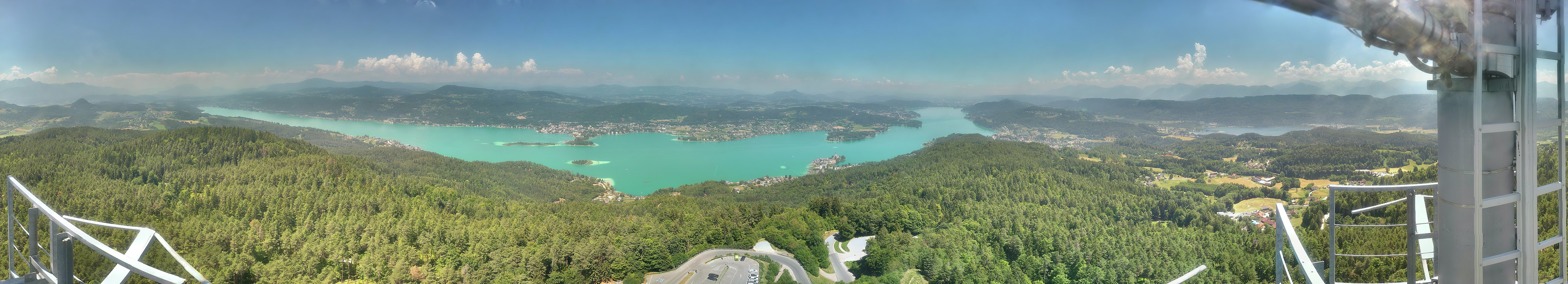 Archiv Foto Webcam Aussichtsturm Pyramidenkogel - Blick auf den Wörthersee