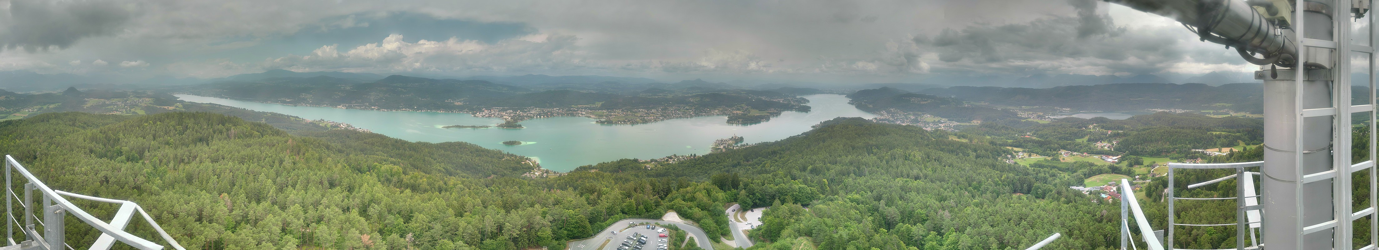 Archiv Foto Webcam Aussichtsturm Pyramidenkogel - Blick auf den Wörthersee