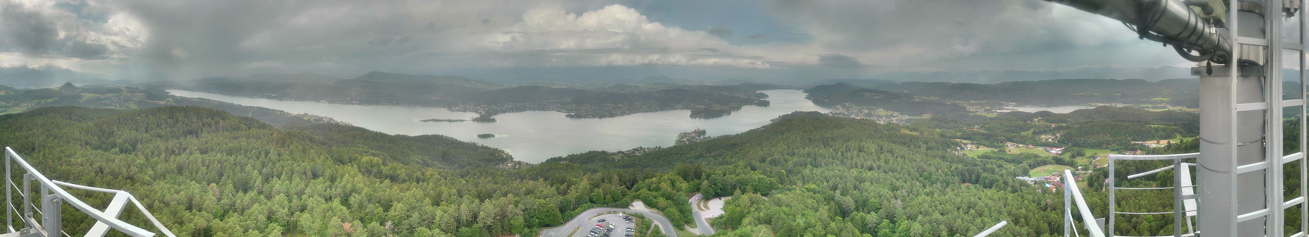 Archiv Foto Webcam Aussichtsturm Pyramidenkogel - Blick auf den Wörthersee