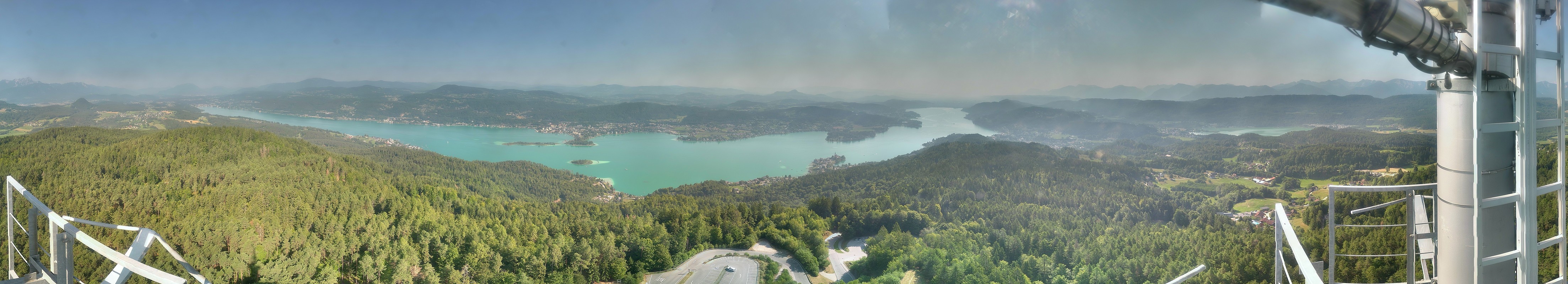 Archiv Foto Webcam Aussichtsturm Pyramidenkogel - Blick auf den Wörthersee