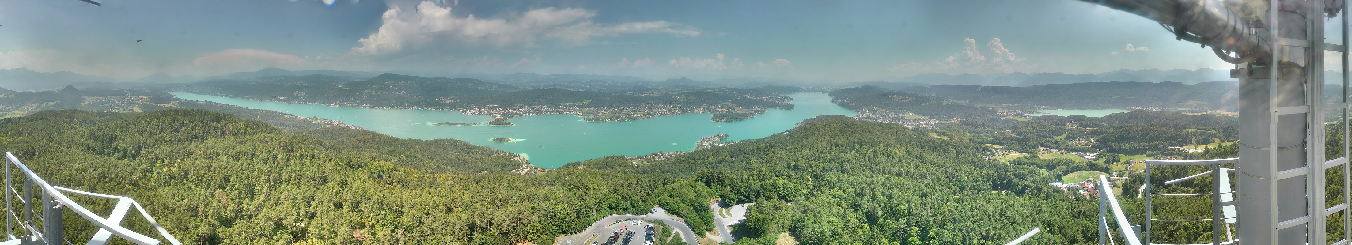 Archiv Foto Webcam Aussichtsturm Pyramidenkogel - Blick auf den Wörthersee