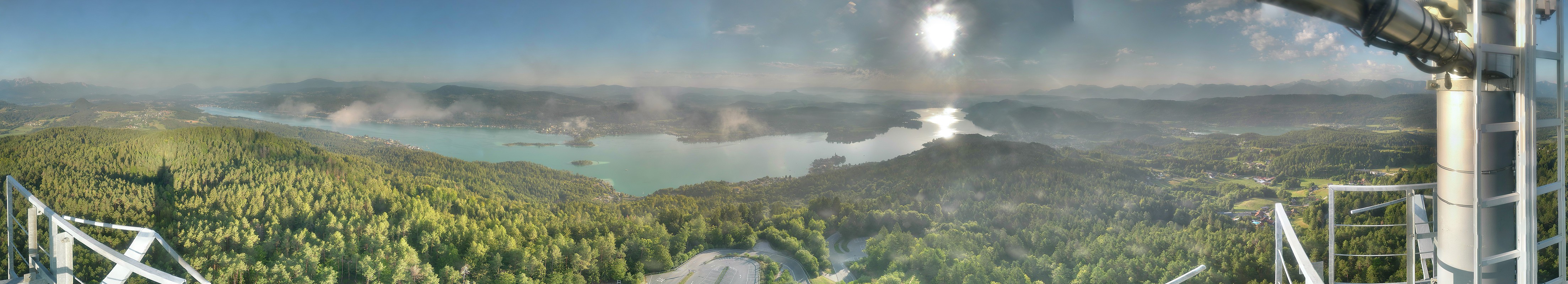 Archiv Foto Webcam Aussichtsturm Pyramidenkogel - Blick auf den Wörthersee