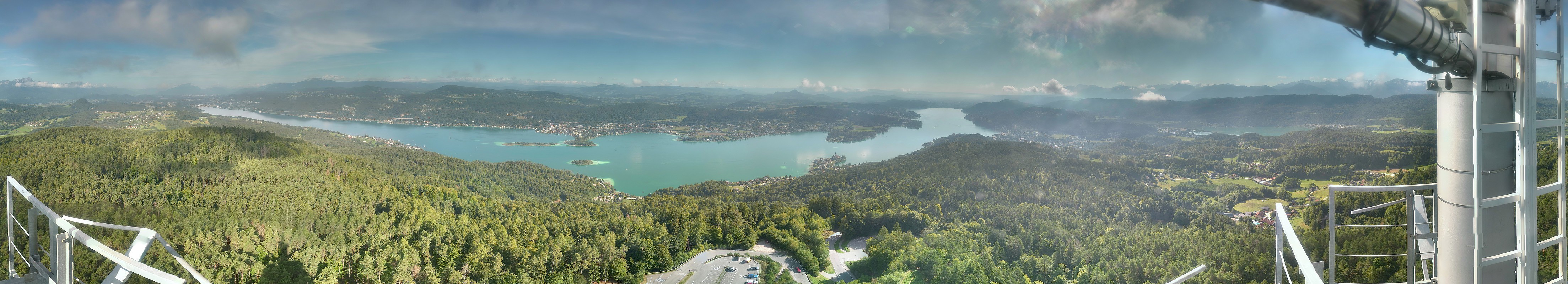 Archiv Foto Webcam Aussichtsturm Pyramidenkogel - Blick auf den Wörthersee