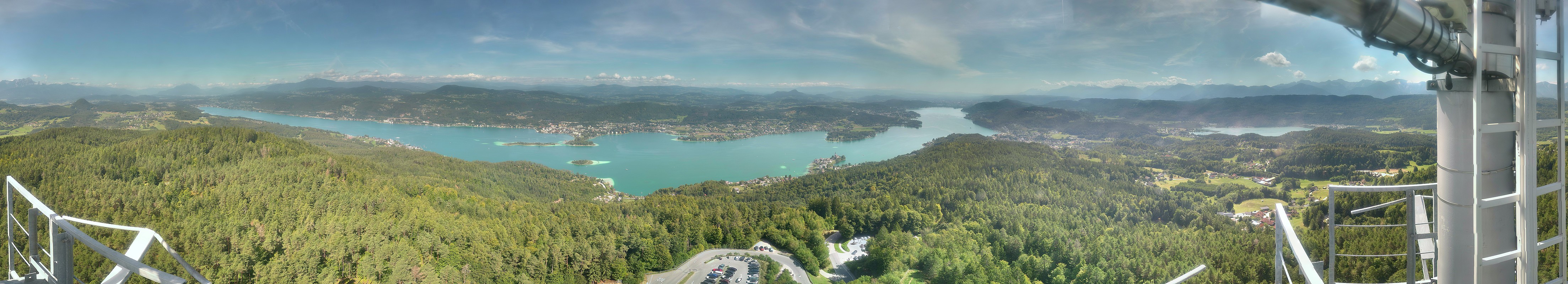 Archiv Foto Webcam Aussichtsturm Pyramidenkogel - Blick auf den Wörthersee