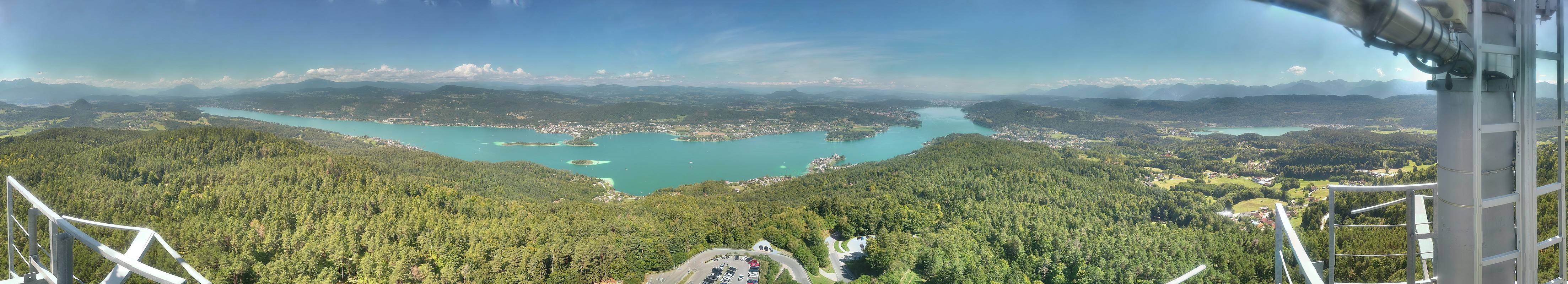 Archiv Foto Webcam Aussichtsturm Pyramidenkogel - Blick auf den Wörthersee
