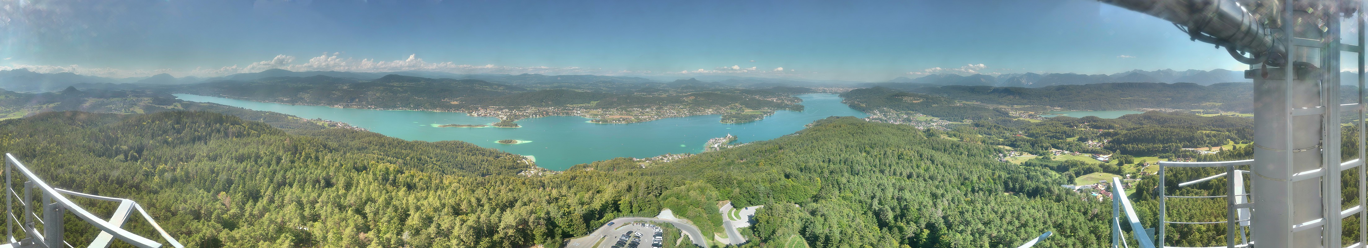 Archiv Foto Webcam Aussichtsturm Pyramidenkogel - Blick auf den Wörthersee