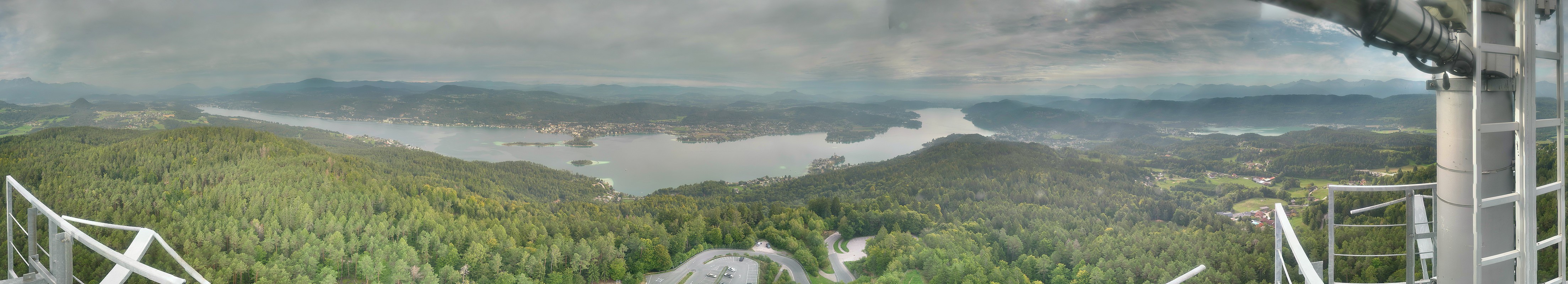 Archiv Foto Webcam Aussichtsturm Pyramidenkogel - Blick auf den Wörthersee