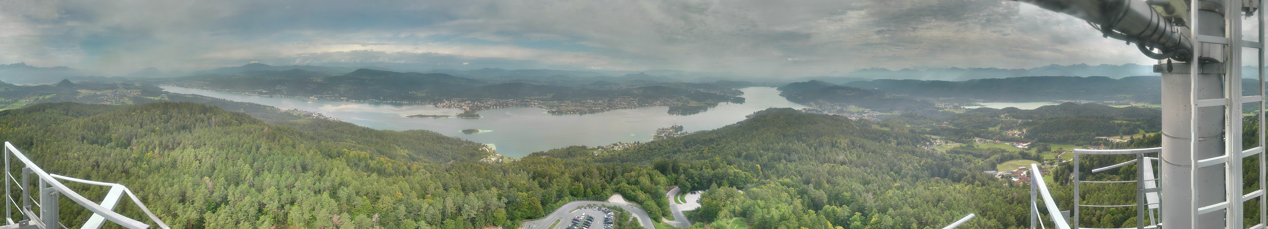Archiv Foto Webcam Aussichtsturm Pyramidenkogel - Blick auf den Wörthersee