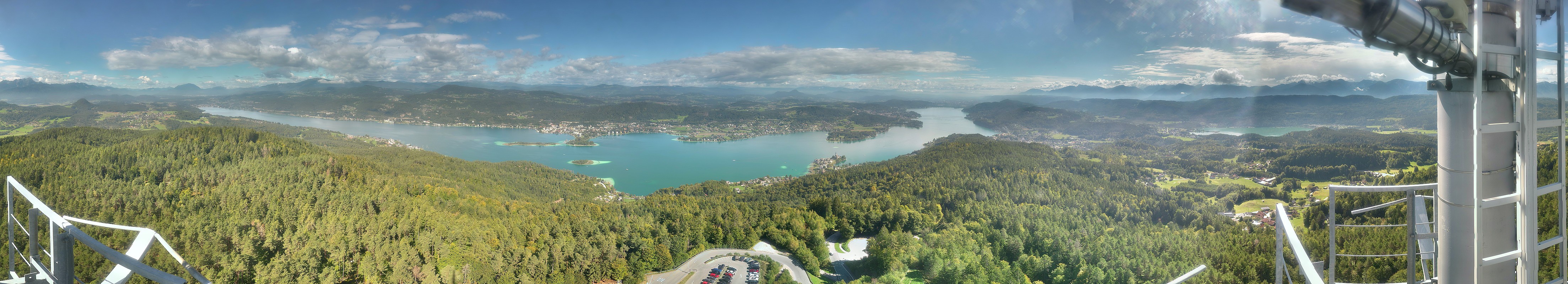 Archiv Foto Webcam Aussichtsturm Pyramidenkogel - Blick auf den Wörthersee
