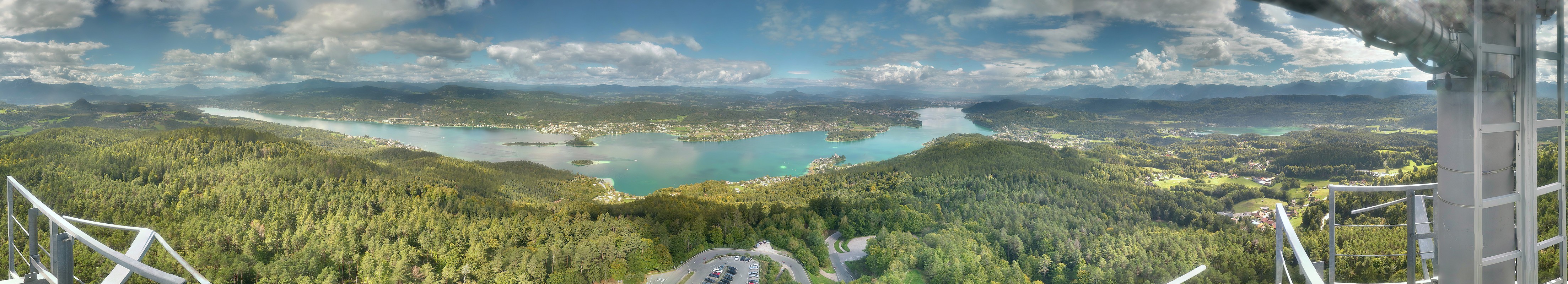 Archiv Foto Webcam Aussichtsturm Pyramidenkogel - Blick auf den Wörthersee