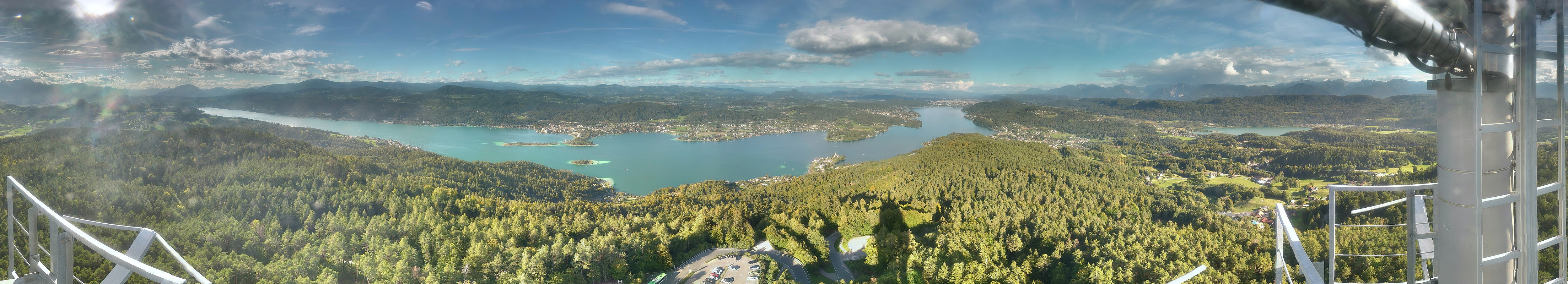 Archiv Foto Webcam Aussichtsturm Pyramidenkogel - Blick auf den Wörthersee