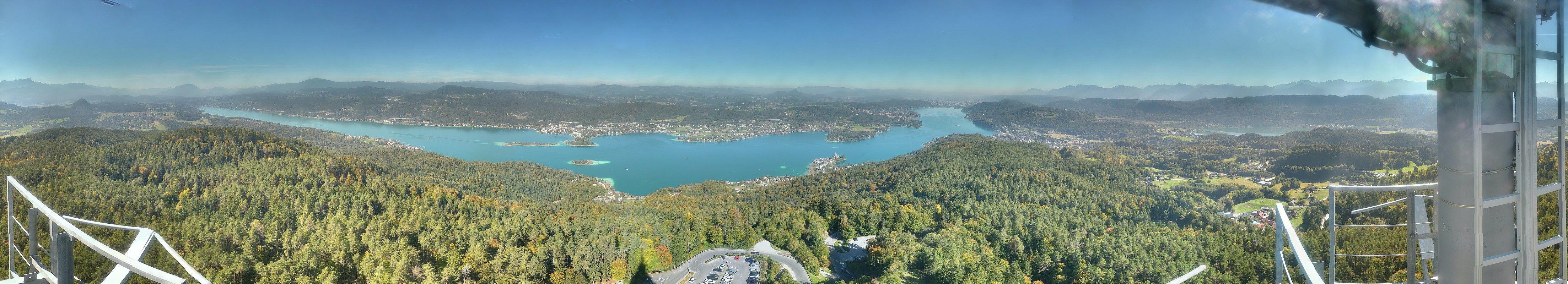 Archiv Foto Webcam Aussichtsturm Pyramidenkogel - Blick auf den Wörthersee