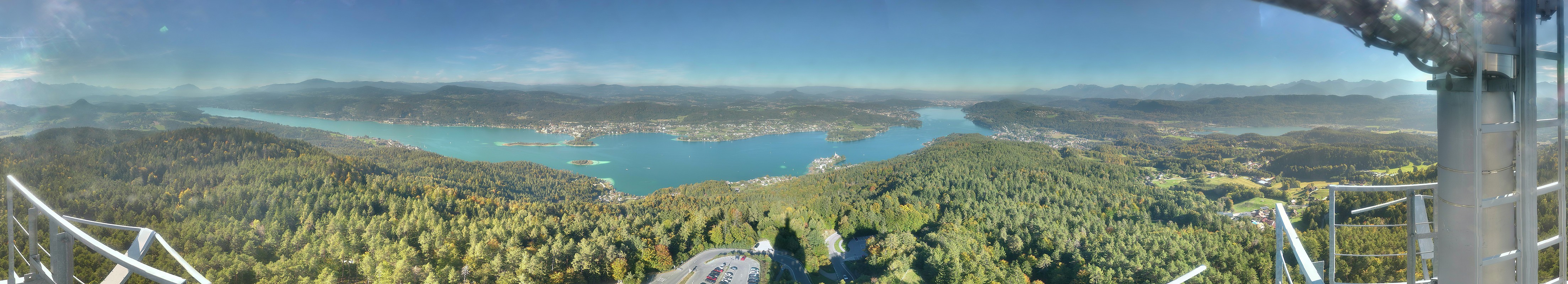 Archiv Foto Webcam Aussichtsturm Pyramidenkogel - Blick auf den Wörthersee