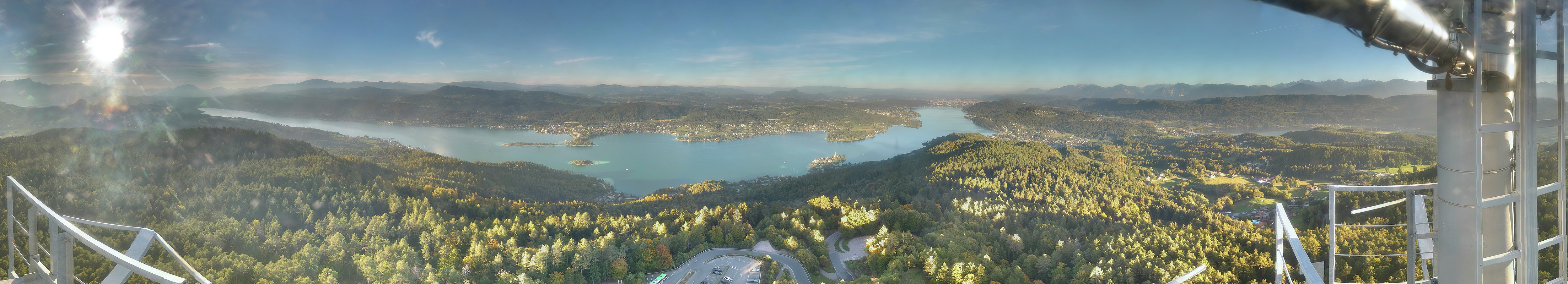 Archiv Foto Webcam Aussichtsturm Pyramidenkogel - Blick auf den Wörthersee