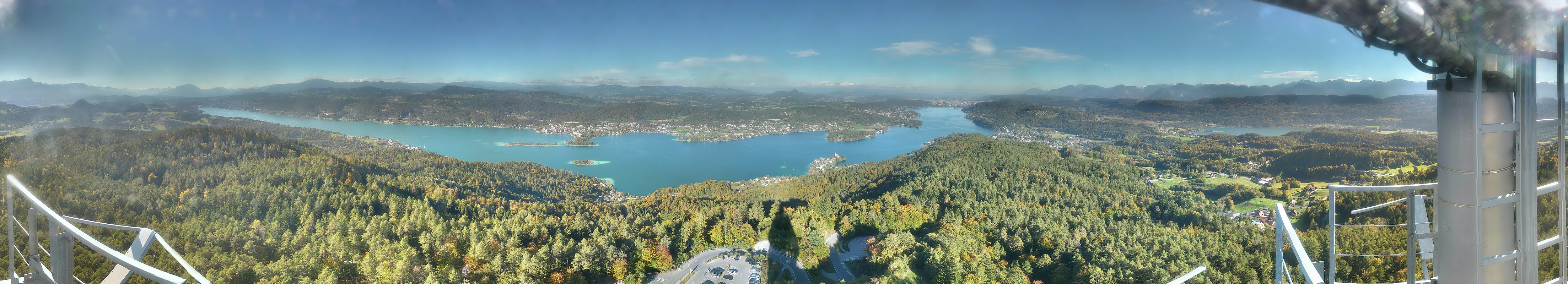 Archiv Foto Webcam Aussichtsturm Pyramidenkogel - Blick auf den Wörthersee