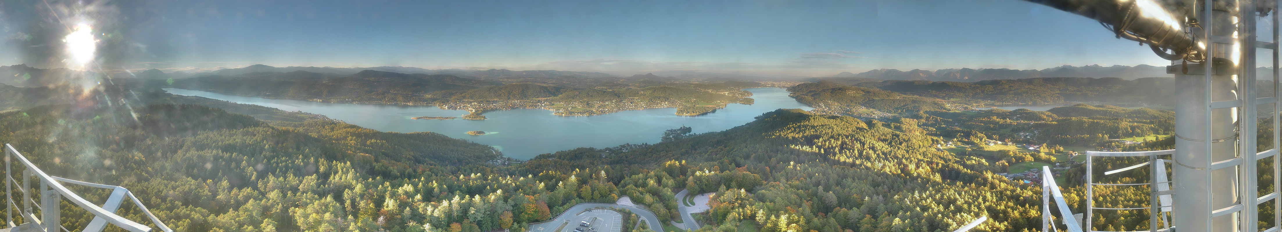 Archiv Foto Webcam Aussichtsturm Pyramidenkogel - Blick auf den Wörthersee