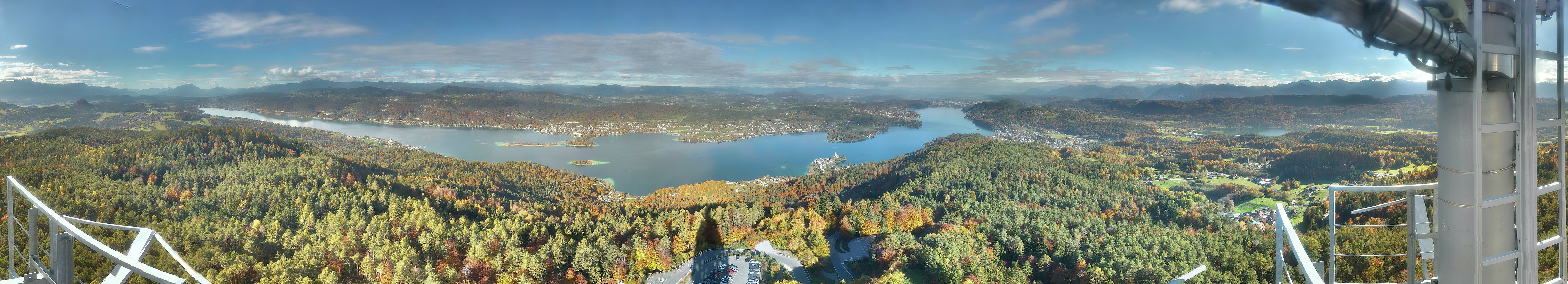 Archiv Foto Webcam Aussichtsturm Pyramidenkogel - Blick auf den Wörthersee