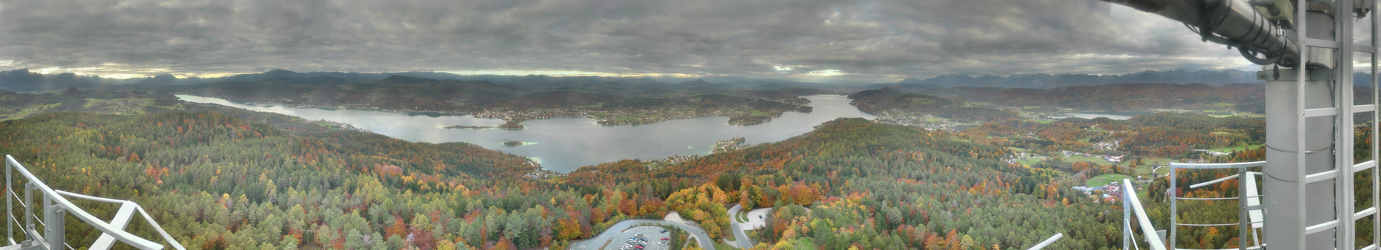 Archiv Foto Webcam Aussichtsturm Pyramidenkogel - Blick auf den Wörthersee