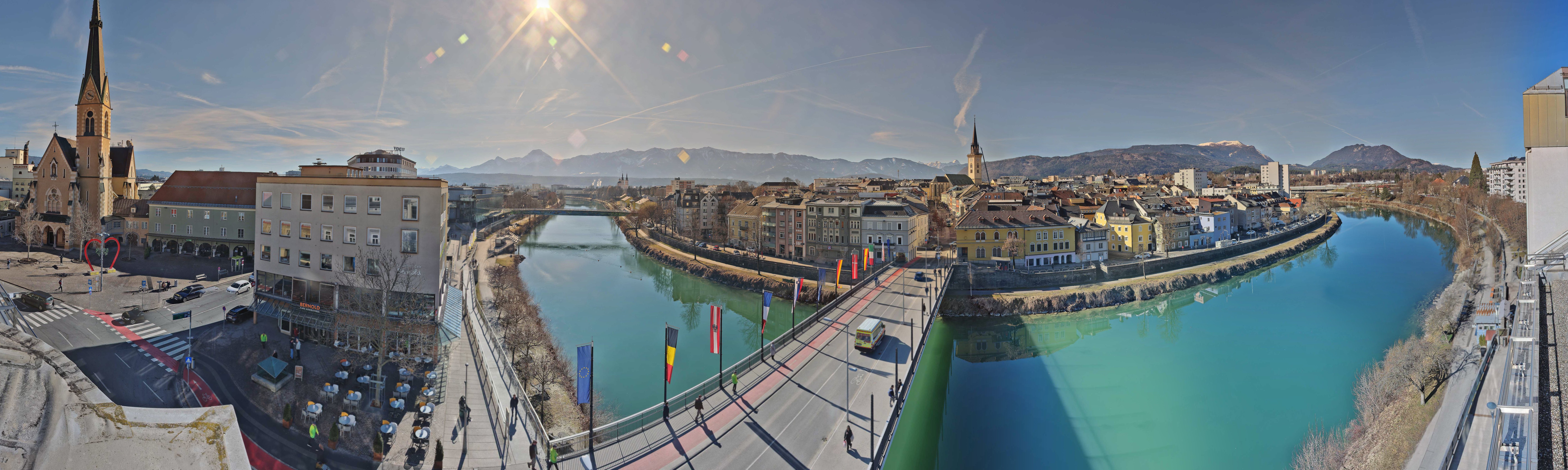 Archived image Webcam Panoramic view of Villach