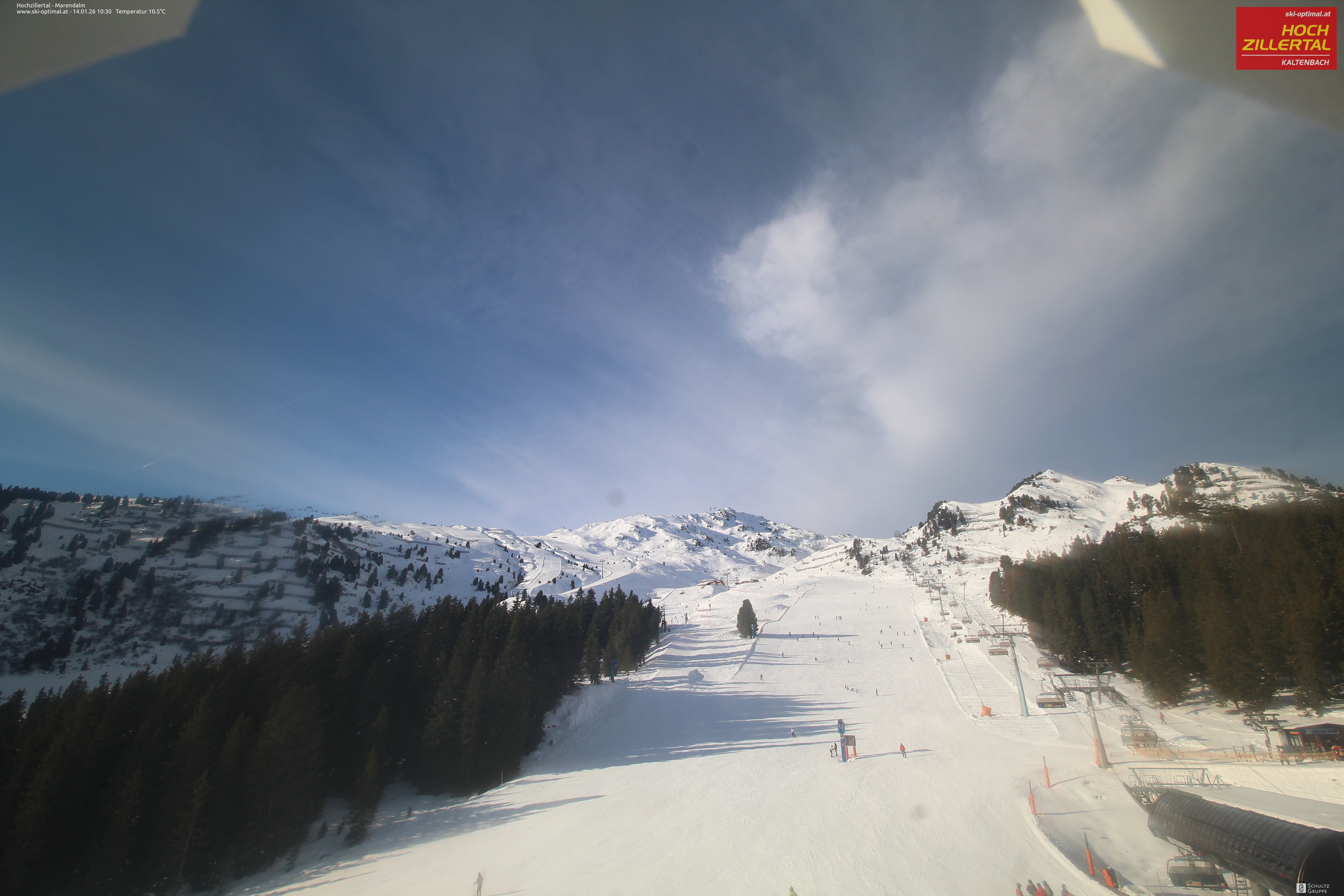 Archiv Foto Webcam Hochzillertal: Ausblick Marendalm