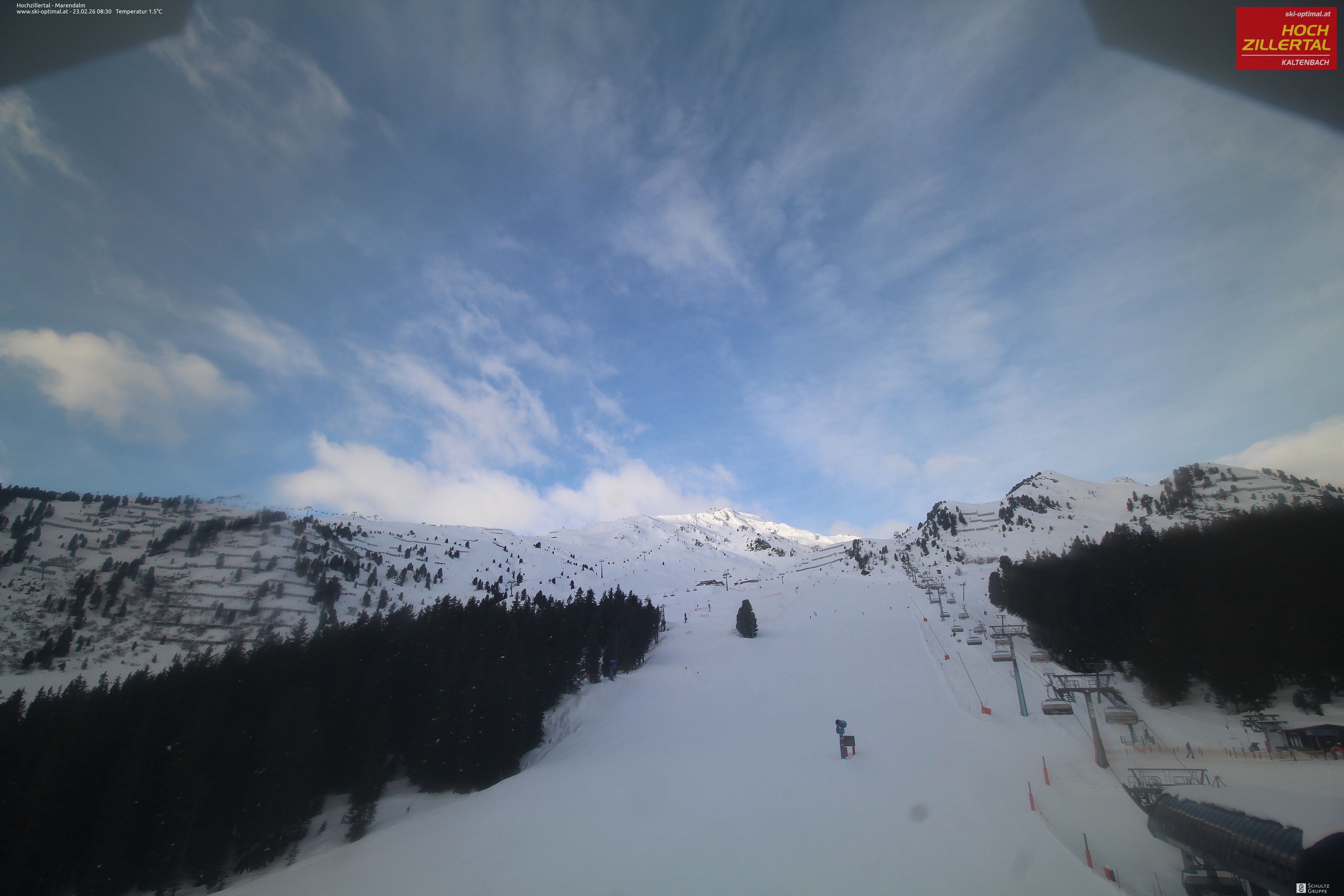 Archiv Foto Webcam Hochzillertal: Ausblick Marendalm