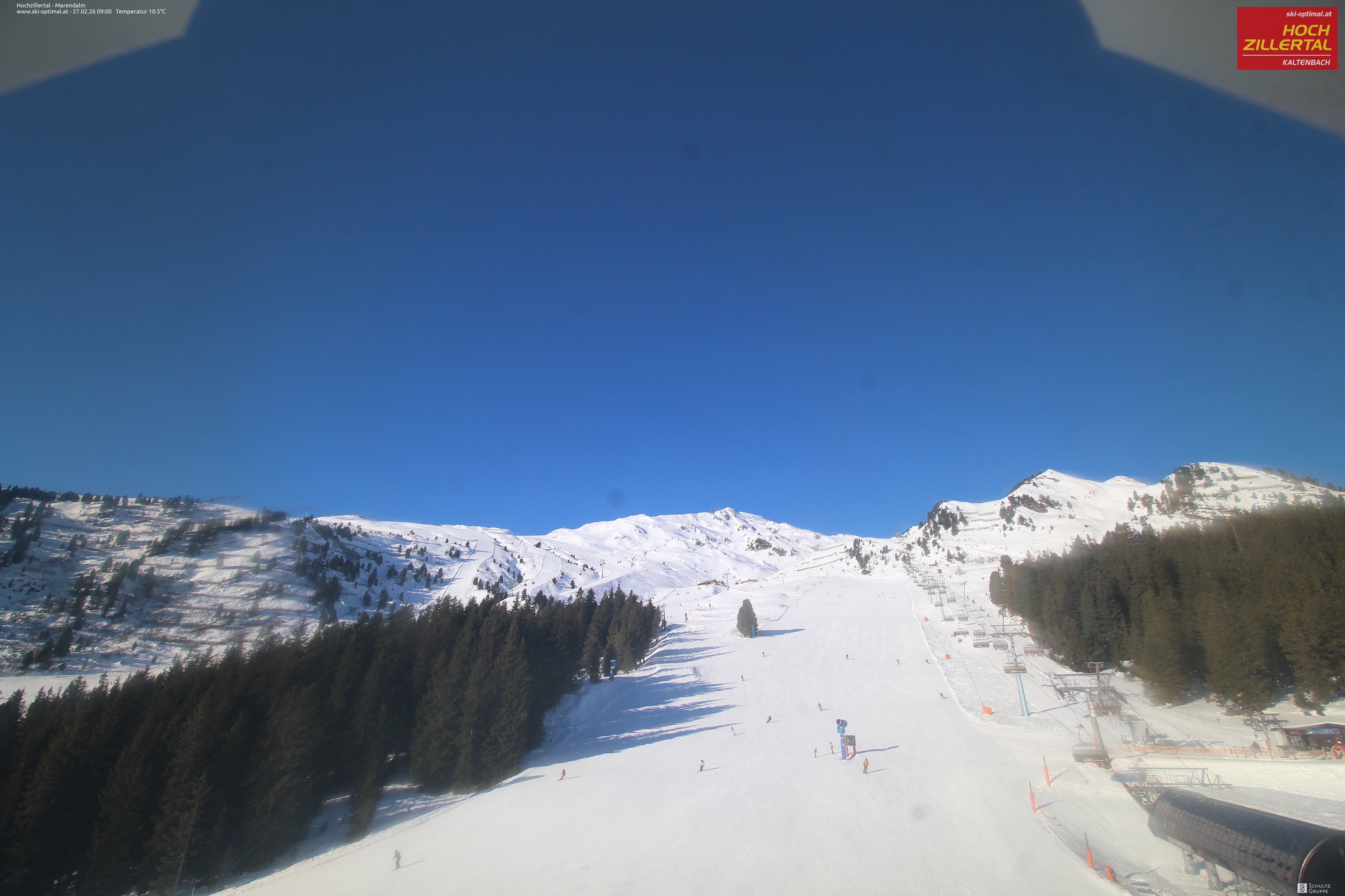 Archiv Foto Webcam Hochzillertal: Ausblick Marendalm