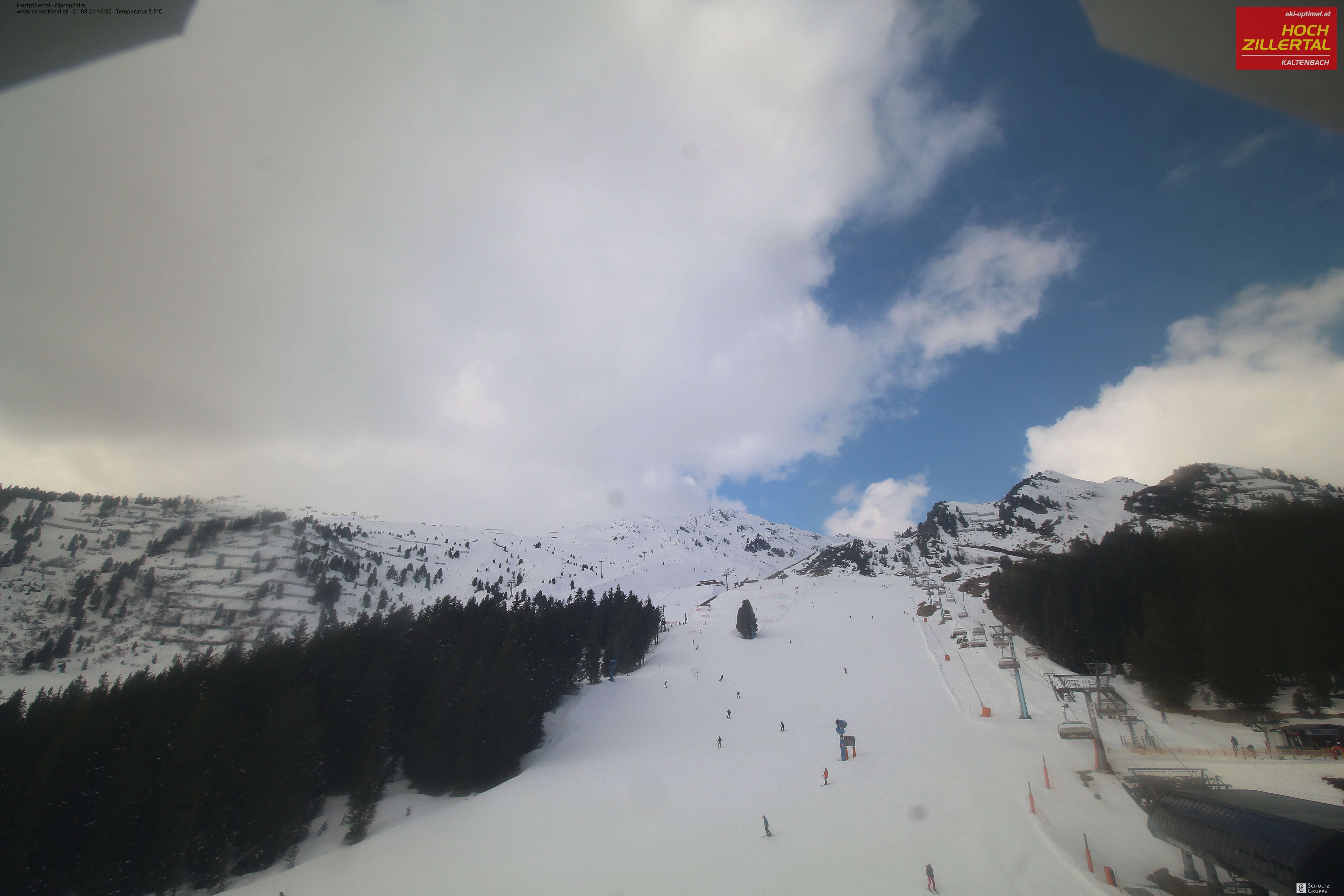 Archiv Foto Webcam Hochzillertal: Ausblick Marendalm