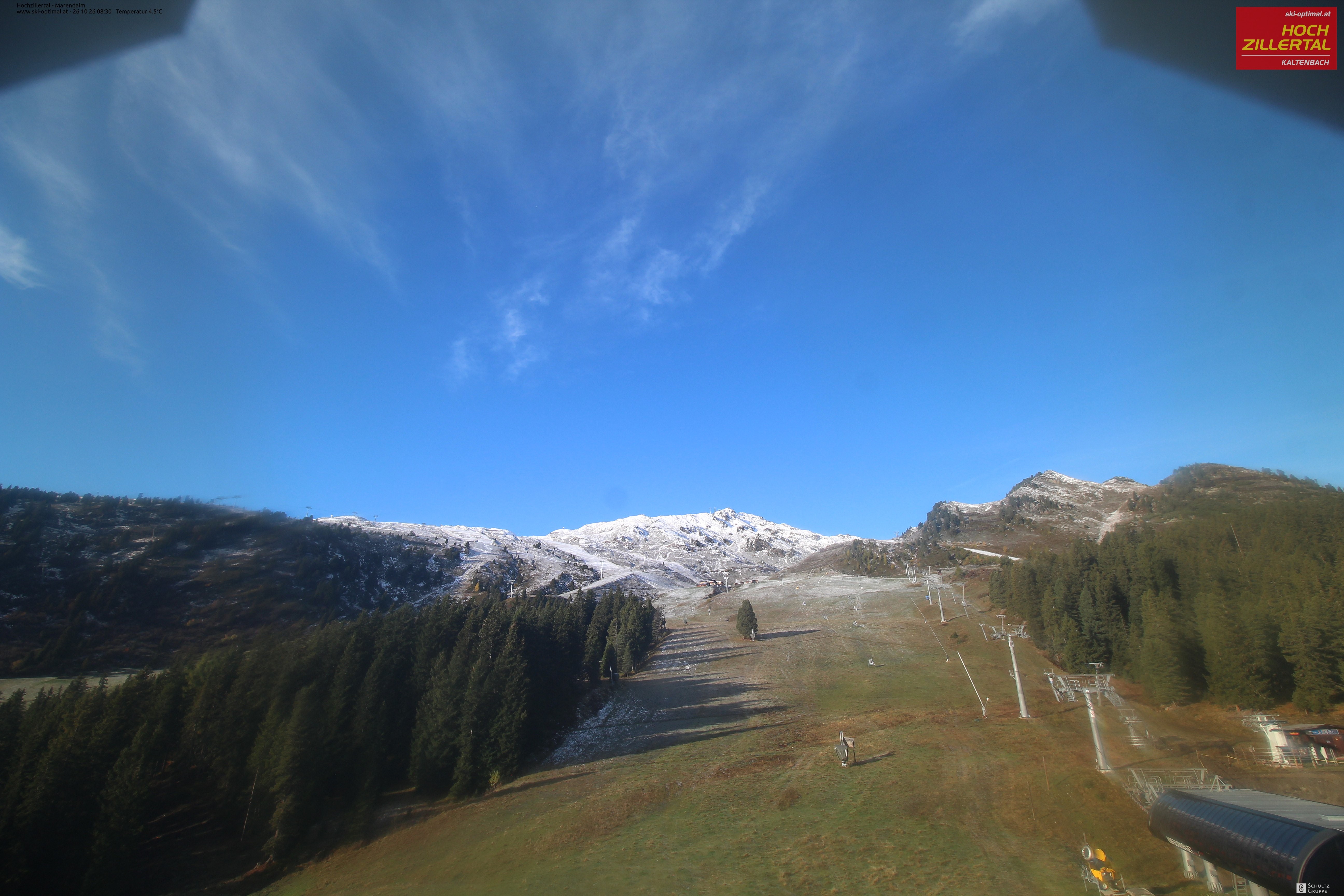 Archiv Foto Webcam Hochzillertal: Ausblick Marendalm