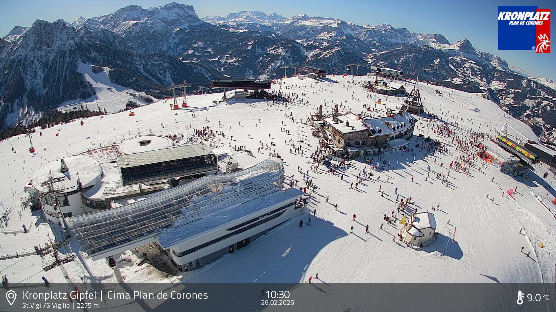 Archived image Webcam Kronplatz - San Vigilio, South Tyrol