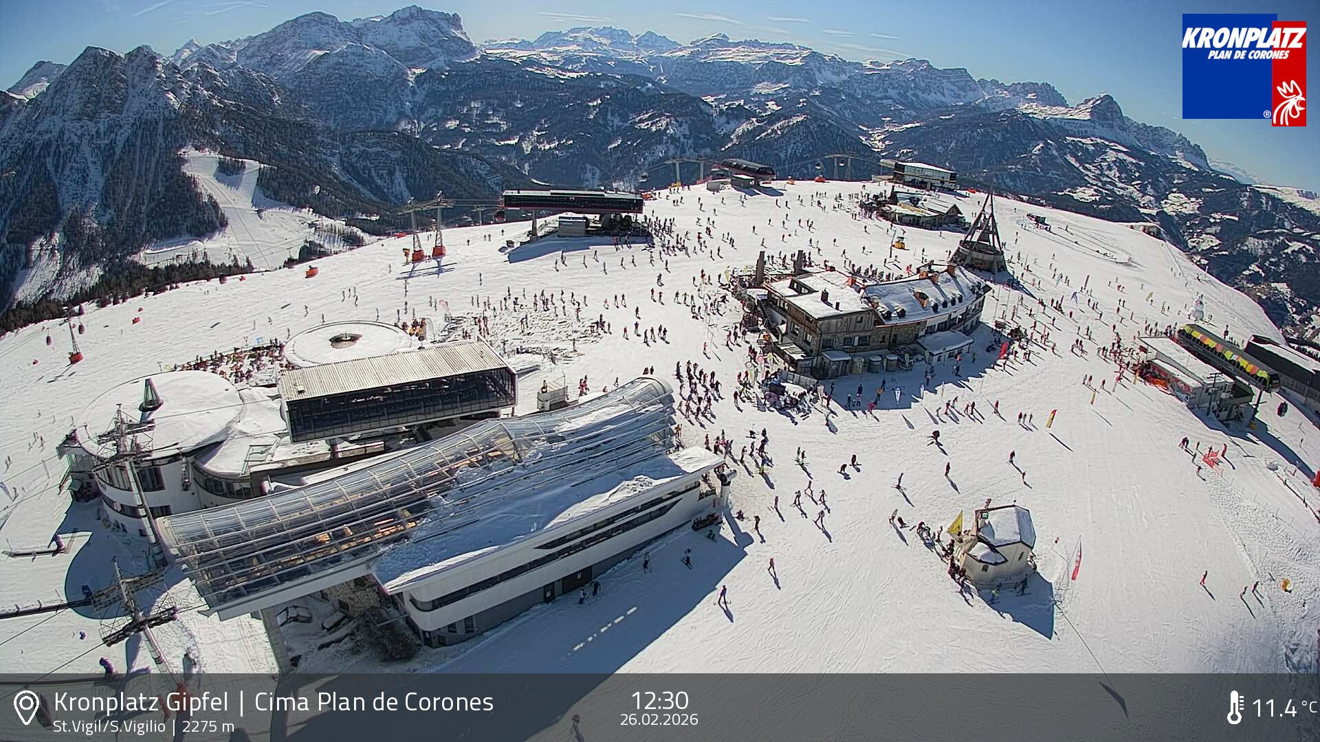 Archived image Webcam Kronplatz - San Vigilio, South Tyrol