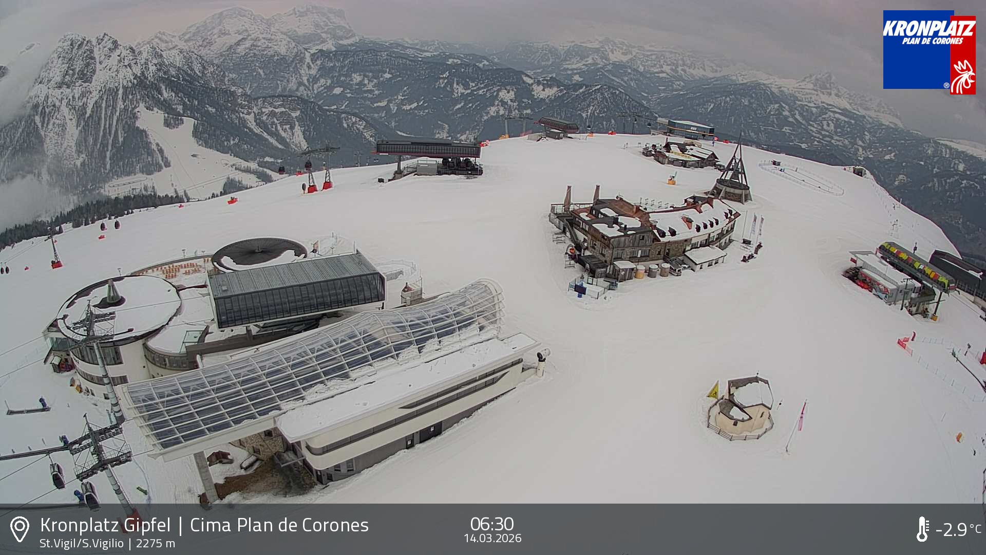 Archived image Webcam Kronplatz - San Vigilio, South Tyrol