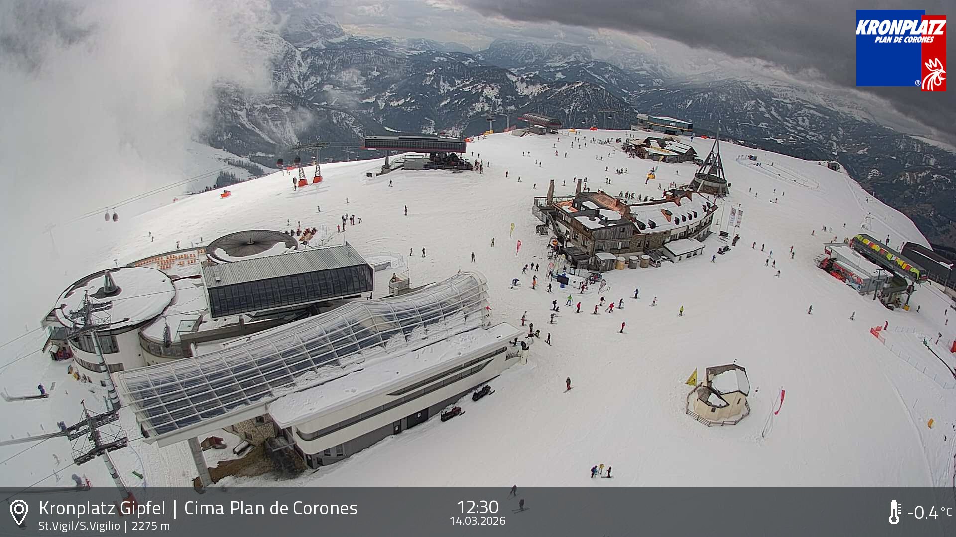 Archived image Webcam Kronplatz - San Vigilio, South Tyrol