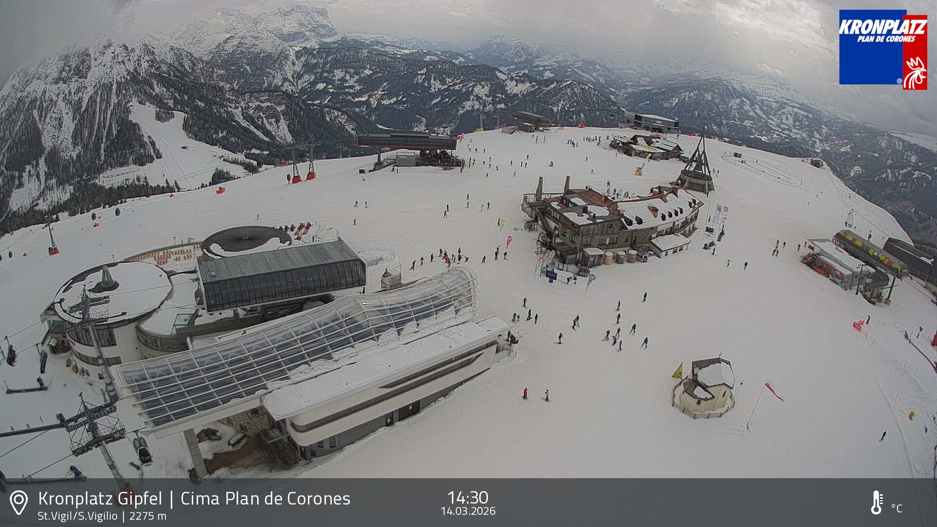 Archived image Webcam Kronplatz - San Vigilio, South Tyrol