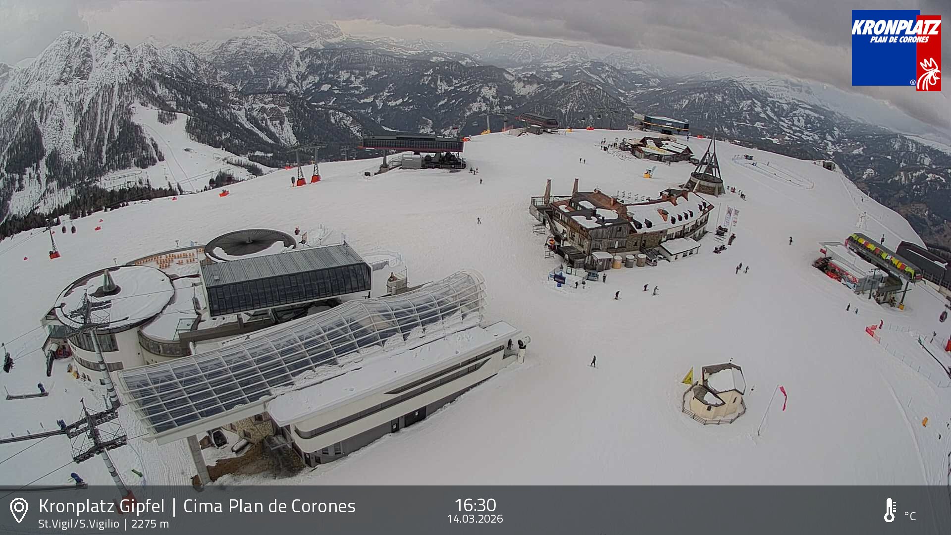 Archived image Webcam Kronplatz - San Vigilio, South Tyrol