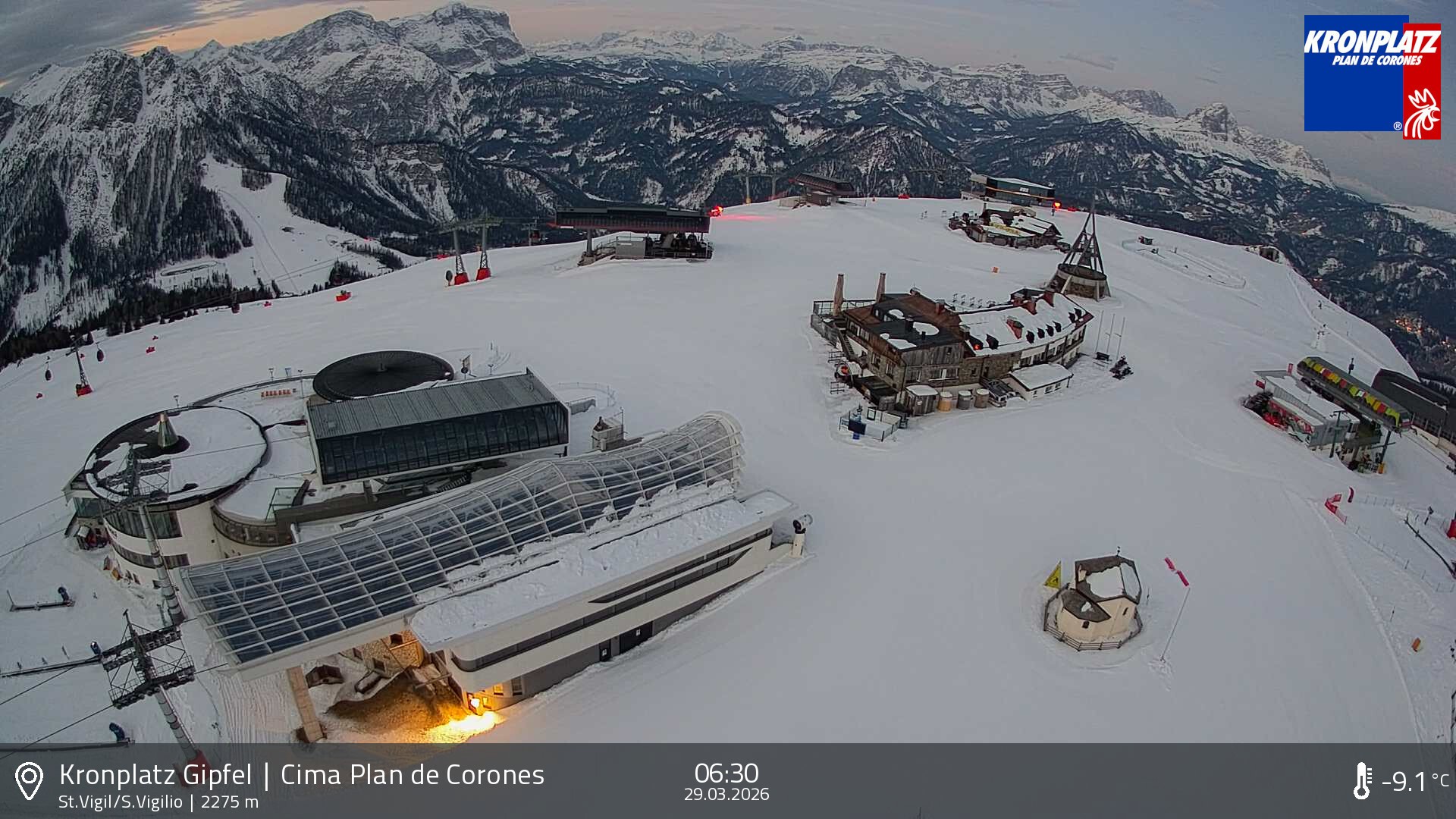 Archived image Webcam Kronplatz - San Vigilio, South Tyrol