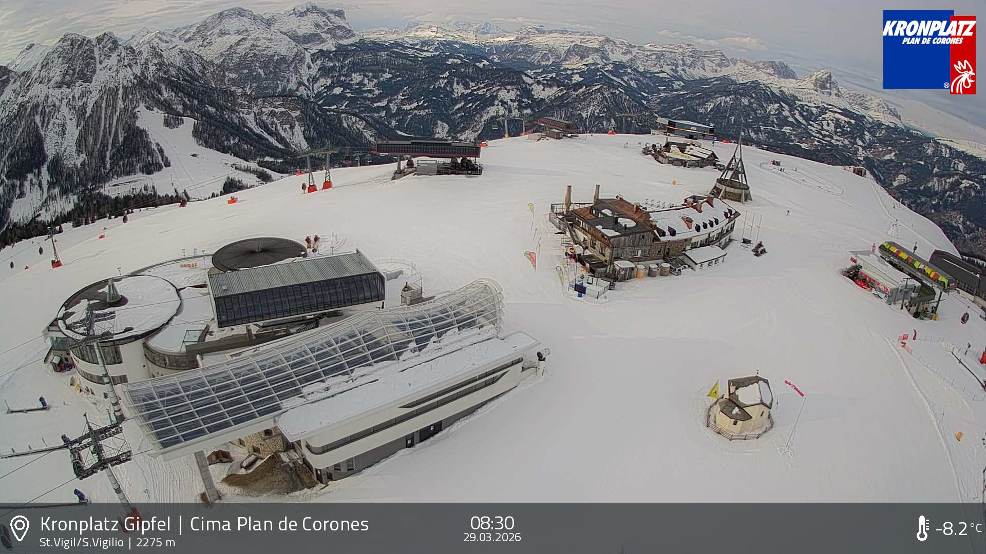 Archived image Webcam Kronplatz - San Vigilio, South Tyrol