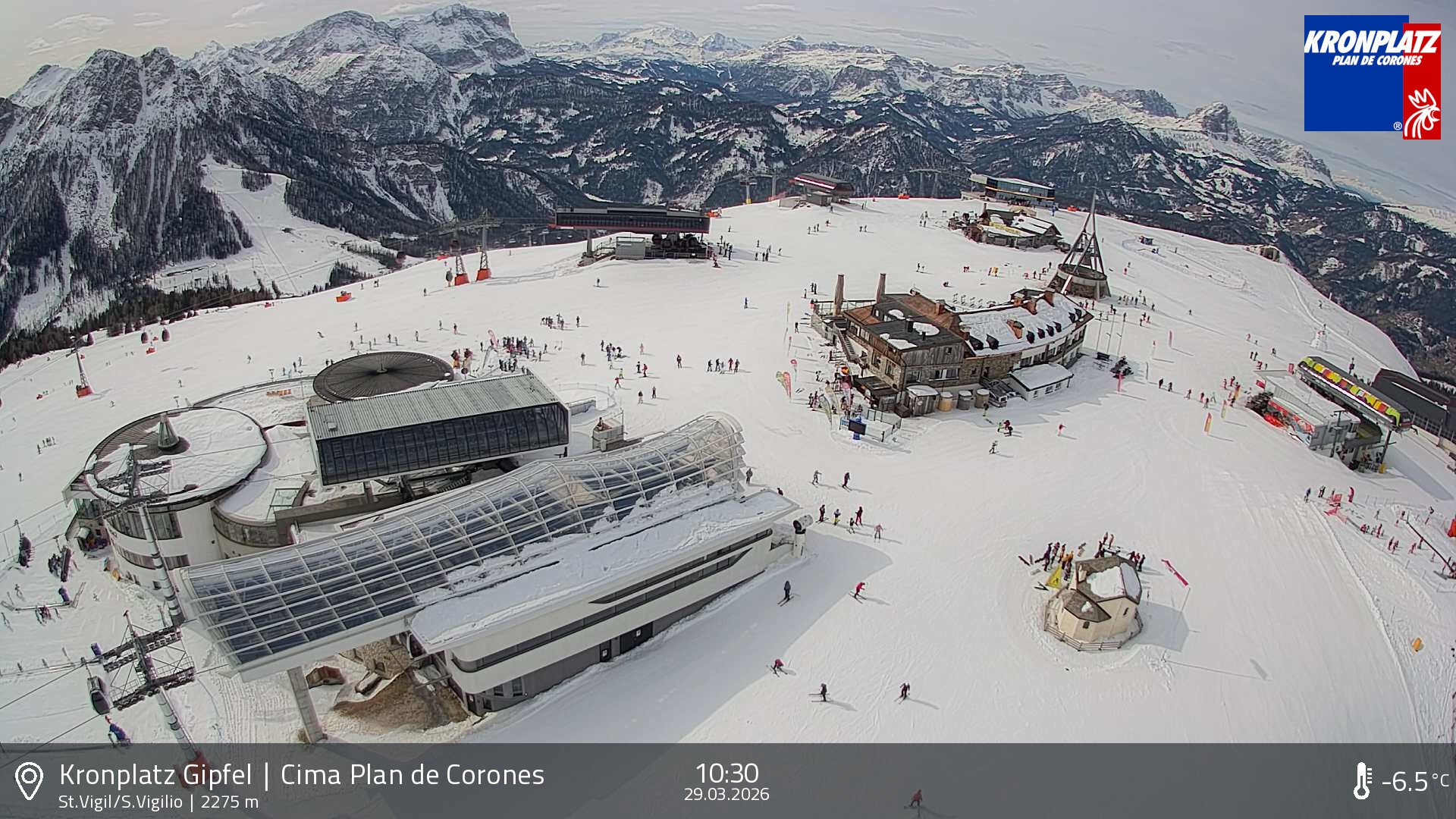 Archived image Webcam Kronplatz - San Vigilio, South Tyrol