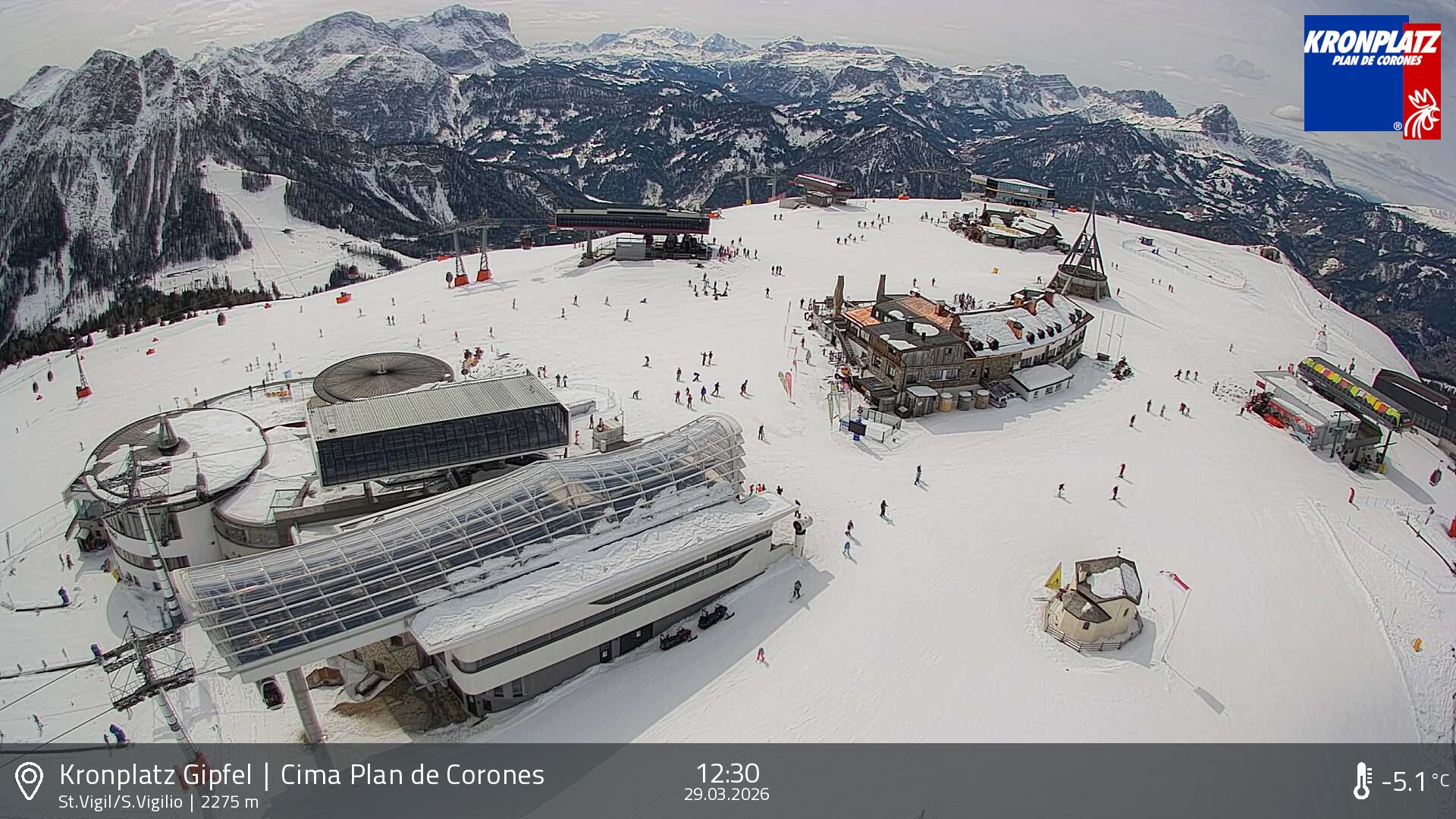 Archived image Webcam Kronplatz - San Vigilio, South Tyrol