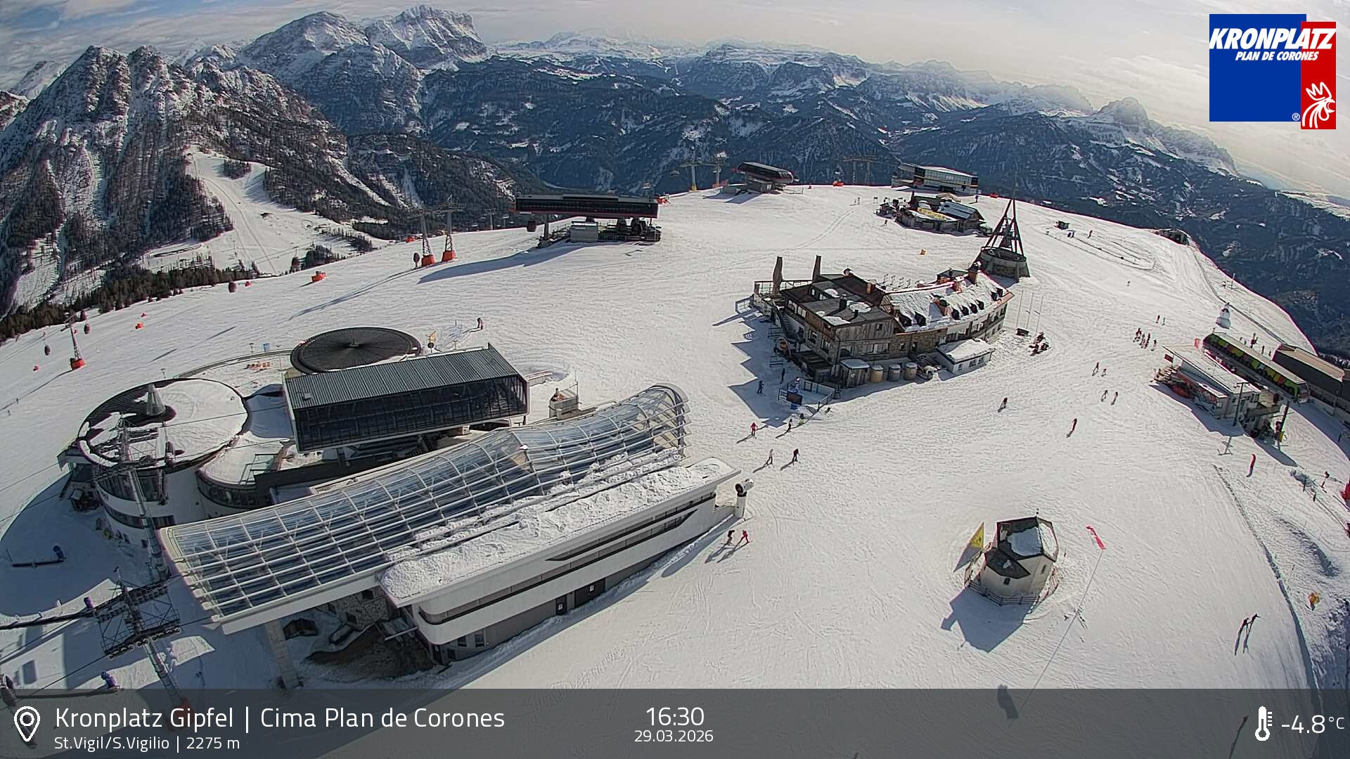 Archived image Webcam Kronplatz - San Vigilio, South Tyrol